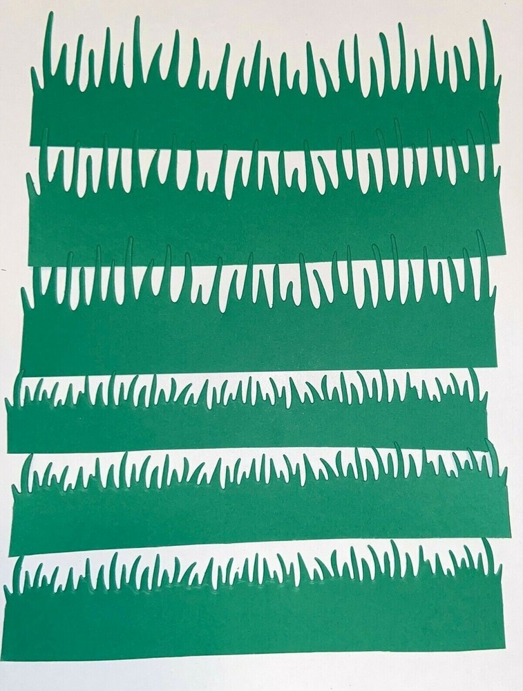 💚10 GRASS paper die cut embellishment card making scrapbook🐸