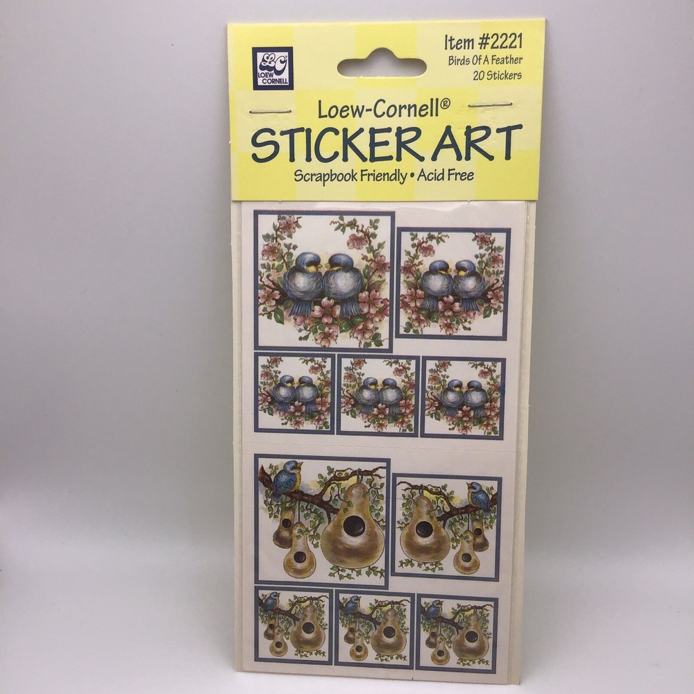 Vintage Loew-Cornell Scrapbooking Stickers Birds Of A Feather Sealed Pack Of 20