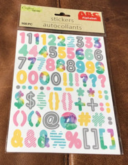 2 LARGE CRAFTER’S SQUARE Sheets PASTEL COLORS 123 & PUNCTUATION 168 STICKERS *