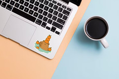 Capybara Orange Bath Sticker – Cute Chill Vinyl Hot Spring Animal Decal