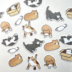 Suatelier Cute Cat Stickers Collage Junk Journal Scrapbooking