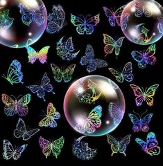 100pcs Butterfly Holographic Stickers Decorative Waterproof Adhesive Decals