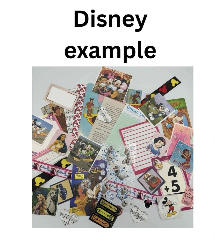 Disney Junk Journal Kit – Ephemera, Stickers, Paper, Ribbon