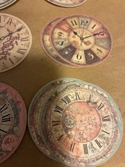 Clock Face Die Cut Shapes Vintage Style Collage Scrapbooking