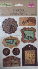 Crafter’s Square 8 Magic-On Stickers Nature Birds Butterfly Scrapbooking Sticker