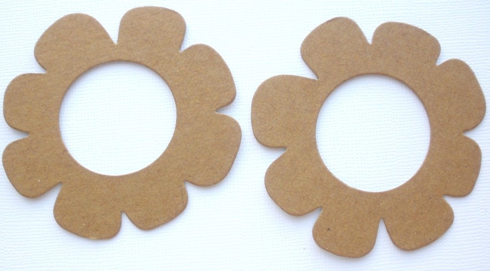 {4} OPEN SCALLOP FLOWER – Bare Unfinished Chipboard Die Cuts – 3 1/4″ inch
