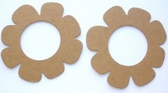 {4} OPEN SCALLOP FLOWER – Bare Unfinished Chipboard Die Cuts – 3 1/4″ inch