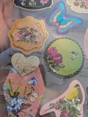 Crafter’s Square Flower Bird Themed 3-D Motion Stickers 9 Pieces New