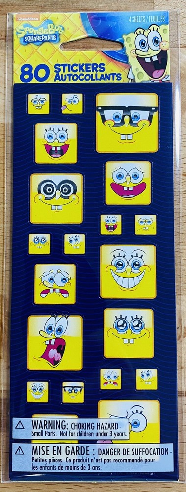 SpongeBob Stickers NEW SEALED FREE SHIP 4 SHEETS