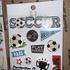 Paper House/Park Lane SOCCER Dimensional Scrapbooking/Card Making Stickers 2 Pk