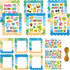 24PCS Summer Stickers Craft Kit for under the Sea Scene Creation