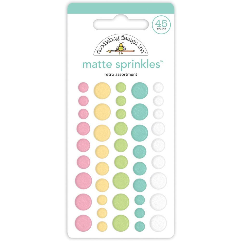 Crafts Doodlebug Sprinkles Retro Assortment Dots Large Small Matte Pink Green ++