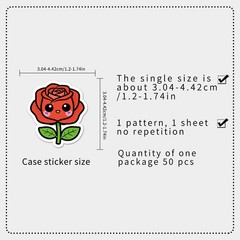 50/100PCS Smiling Flower Stickers Colorful Sunflower Cute Waterproof Decorative