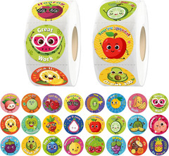 1200 Pieces Reward Stickers for Teachers, Adorable Fruit Incentive Stickers Enco