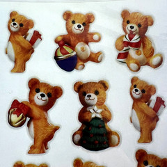 Hallmark Porcelain Cinnamon Bear Keepsake Ornament Stickers 4 Sheets New