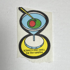 Vintage 1980s Tiny Martini Multicolor Food and Drink Scratch and Sniff Sticker