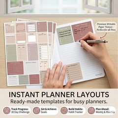 Planner Stickers 635pcs 7 Sheets Bullet Journal Calendar Date Dots Icons Set