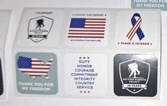 Wounded Warrior mixed lot patches challenge coins stickers
