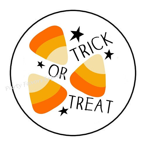 30 TRICK OR TREAT HALLOWEEN ENVELOPE SEALS LABELS STICKERS PARTY FAVORS 1.5″