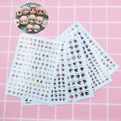 5 Sheet of Stickers Eyes Water Decals DIY Cartoon Eyes Stickers Anime Figurine
