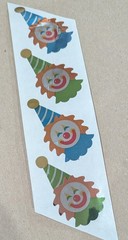 Vintage HAMBLY STUDIOS Clowns Chrome Mylar Stickers Set of 4