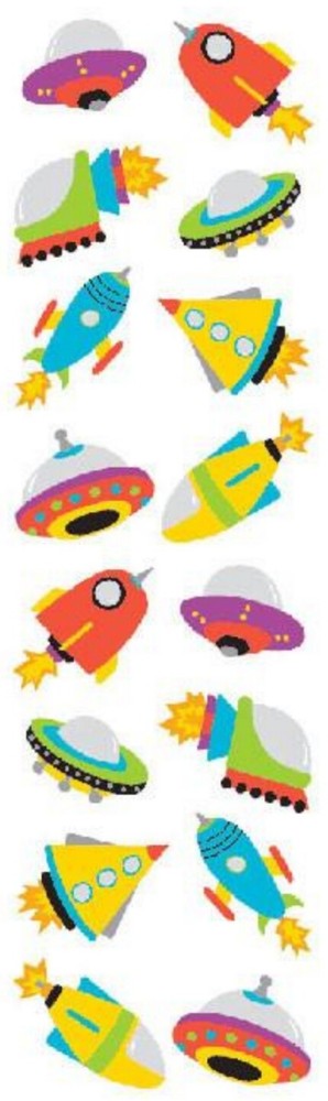 Mrs Grossman CHUBBY ROCKET SHIPS 2006 Stickers rocket ship UFO outer space