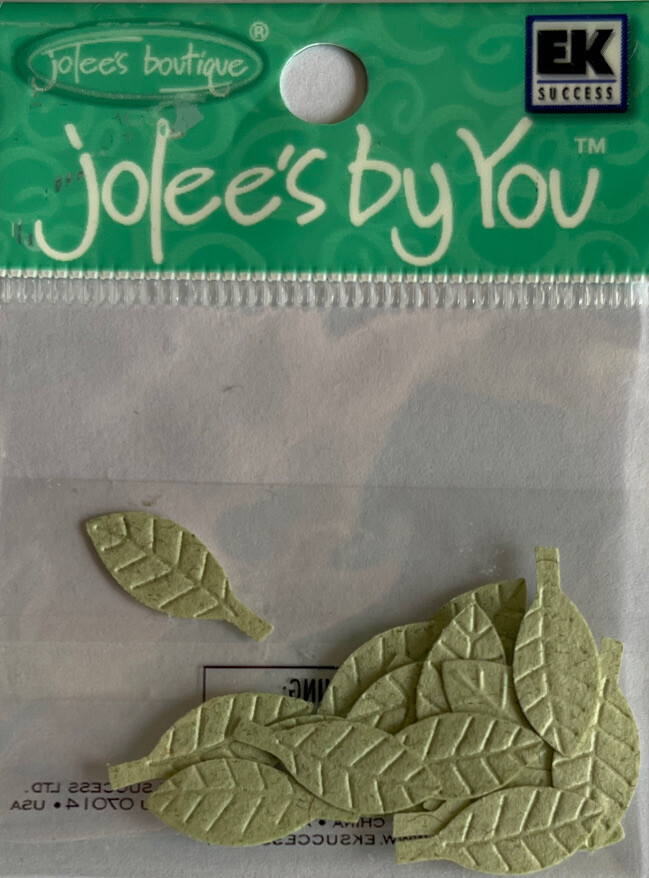 LIGHT GREEN BIRCH LEAF Die-cut Embellishment(20pc)Jolees •Garden•Christmas•Stem