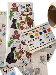 Vintage Sandy Lion Alphabet Letter Sticker Roll Animal Seasonal Sports Baby Lot
