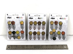 BasicGrey 3 Pkgs Decorative Paper Clips Metal Epoxy Journaling Scrapbooking