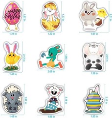 100Pcs Easter Stickers for Kids, Bunny Stickers Vinyl Waterproof Stickers Pac…