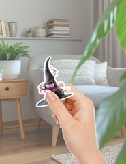 Blooming Witch Hat Die Cut Vinyl Stickers Scrapbooking Laptop Waterbottle