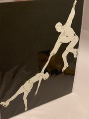 Vintage Scrapbook Ice Skate Paper Stamping Station Olympics Skating MCM 1950s