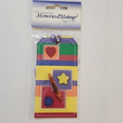 NEW Scrapbook SCHOOL Themed Stickers Charms Words Tags Shaker Box Rub-ons -G