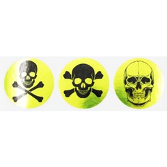 Skull and Crossbones Stickers | 2″ Inches Round – 100 Pack | Pick One Color