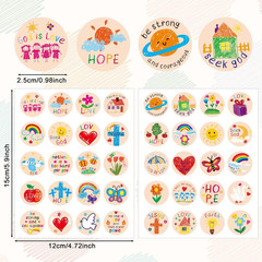 600Pcs round Jesus Stickers – Christian Religious Art for Kids and Adults