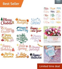 Durable 15-Piece Metal Cutting Words Dies for Celebrations & Special Events