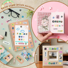 850 Pcs Vintage Letter Stickers Set, Self-Adhesive ABC Alphabet for Crafts