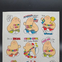 1 Sheet Vintage Stickers Human Beans Characters I’m A Human Bean M.I. 1980s