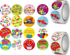 Happy Birthday Stickers 1000 Pcs 1 Inch Happy Birthday Stickers for Envelope Sea