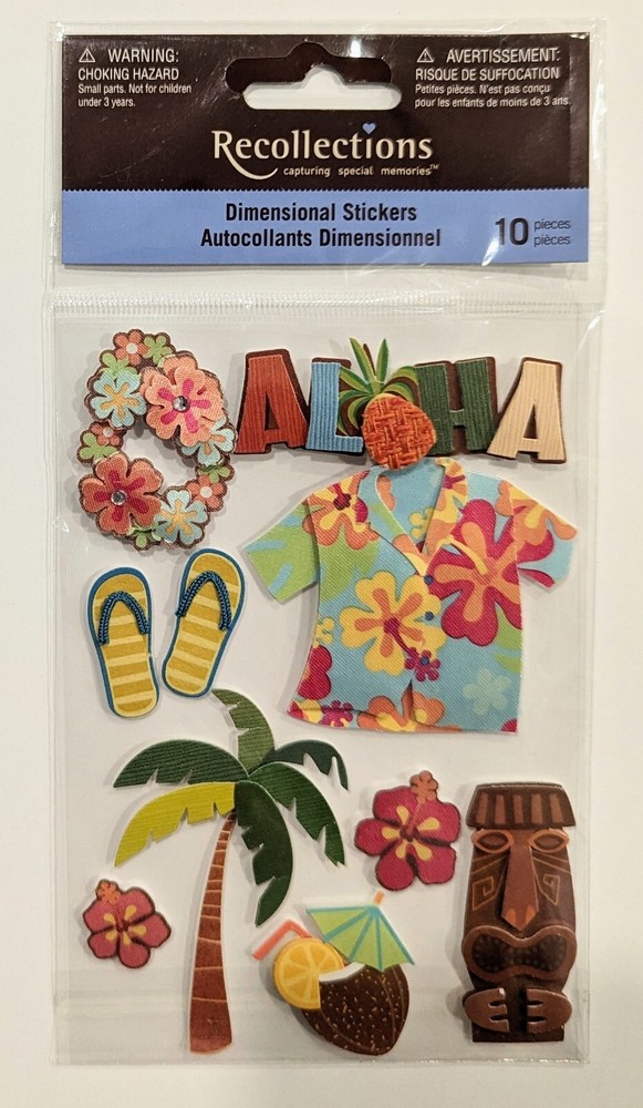 Hawaii Tropical Beach Vacation Luau Aloha Scrapbooking Stickers Recollections