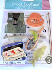 Jolee’s Fishing Trip Scrapbook Stickers Tackle Box Rod Hat Net fly fishing New