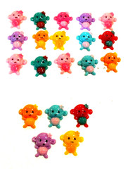 Lot of 20 Multicolor Little Girl Monkey Flatbacks For Crafting – NEW (#29)