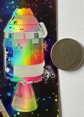 APOLLO PROGRAM Stickers(8pc) Mrs.Grossman’s•Spaceship•Moon•Flags •Card Making•