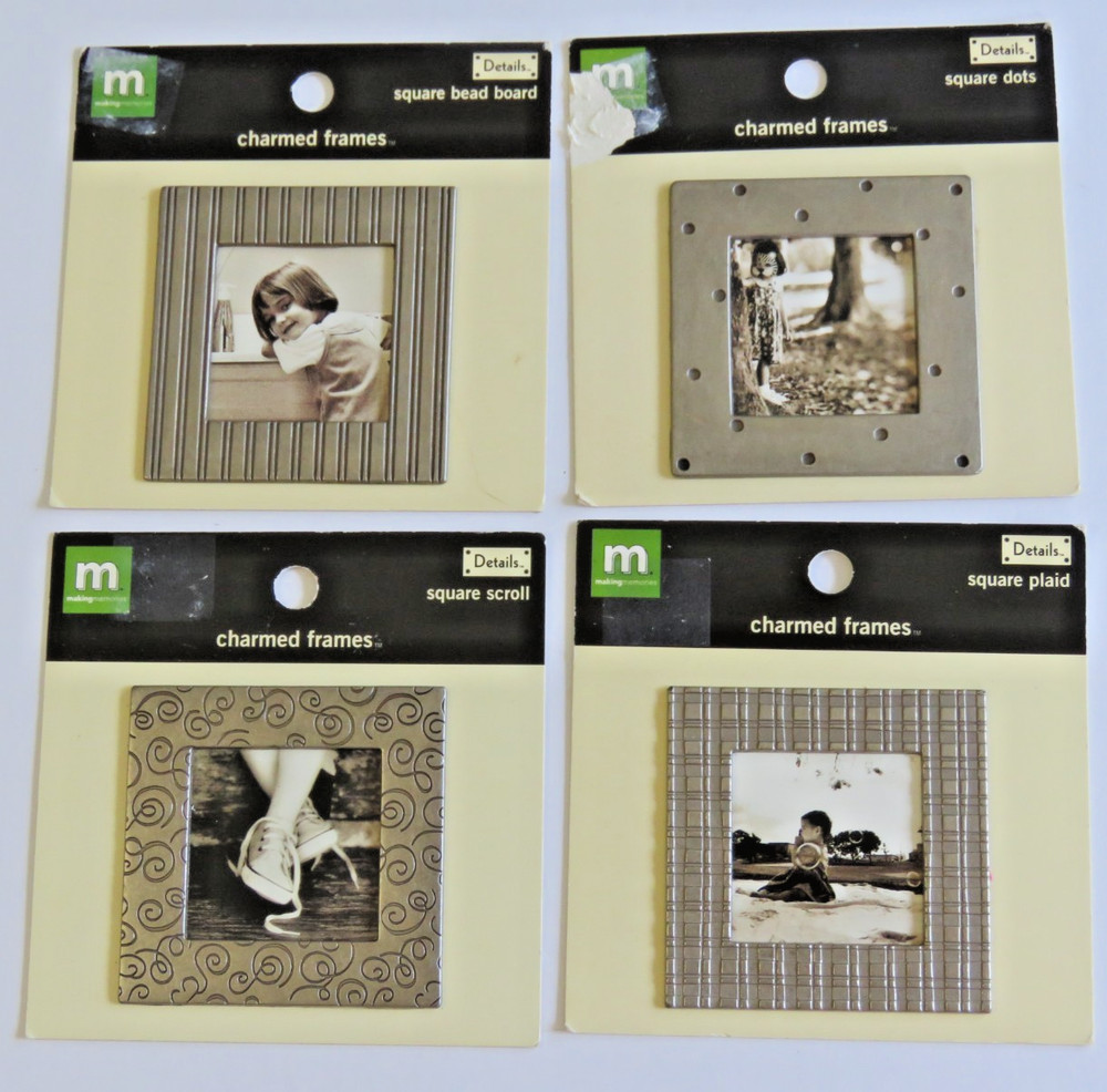 Making Memories Charmed Frames Metal Square Photo Frames Set of 4