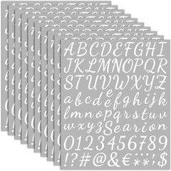 10 Sheets White Alphabet Number Stickers 1 Inch Self Adhesive Vinyl Letters Set