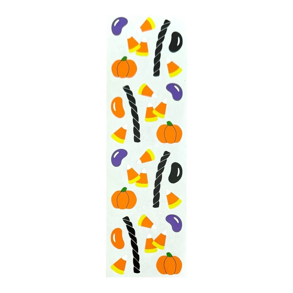 Mrs. Grossman’s Stickers 1 Strip Halloween Pumpkins Candy Corn Jelly Beans 1994