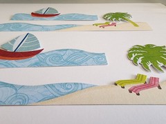 Recollections Beach Sailboat Cardstock Stickers Scrapbooking Ocean Border 4pc