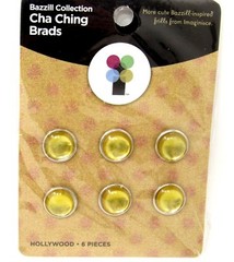 Imaginisce Lot of 5 packs Cha Ching Brads White Pink Yellow Bazzill 30 pcs