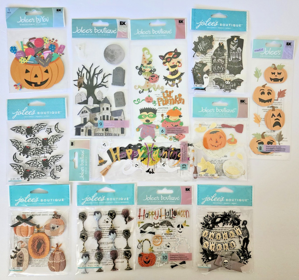 Vintage RARE HTF Jolee’s Boutique Halloween Haunting Bats Spooky – 12 packs