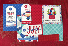 #K144- HOME OF THE BRAVE JULY 4TH Scrapbook CARD KIT 10pcs DOODLEBUG A2 A6